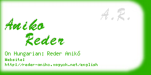 aniko reder business card